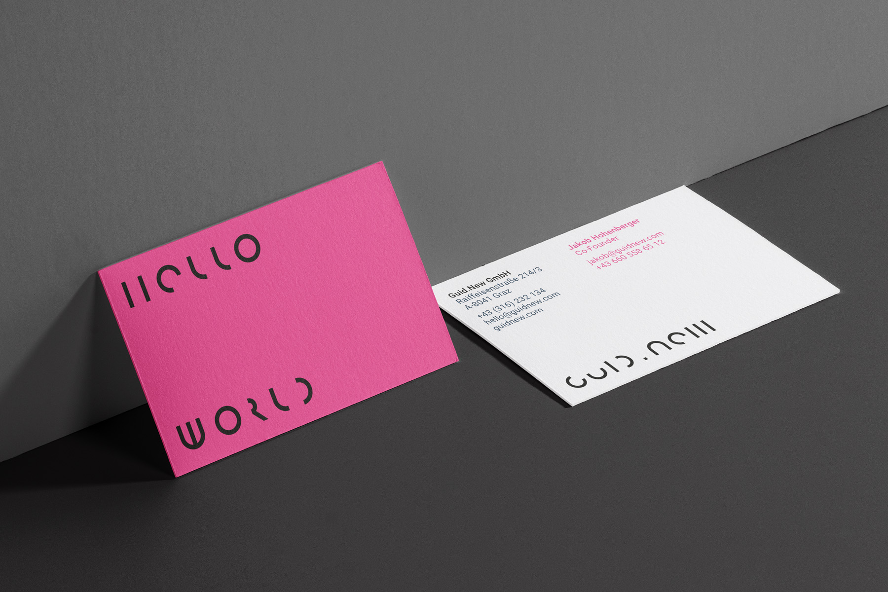 Visitenkarten im neuen Design der guid.new GmbH